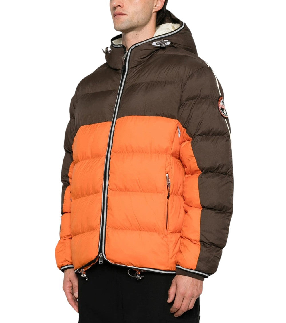 Brown Color Block Hood Jacket 2