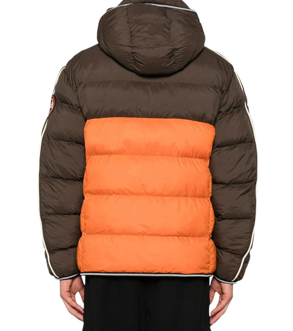 Brown Color Block Hood Jacket 3
