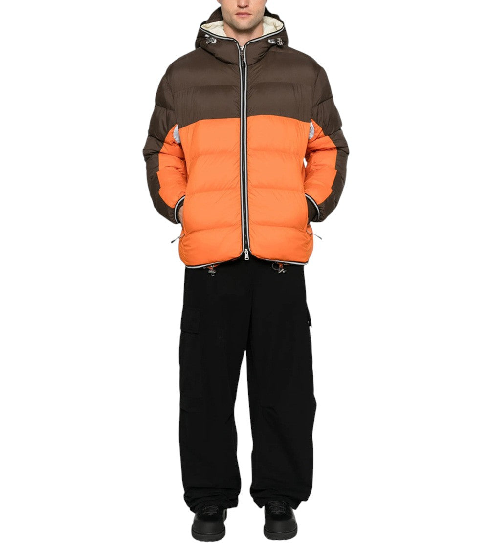 Brown Color Block Hood Jacket 4