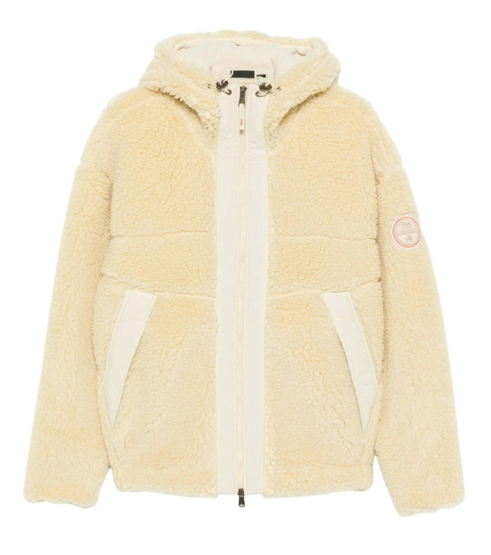Beige Textured Hood Jacket 1