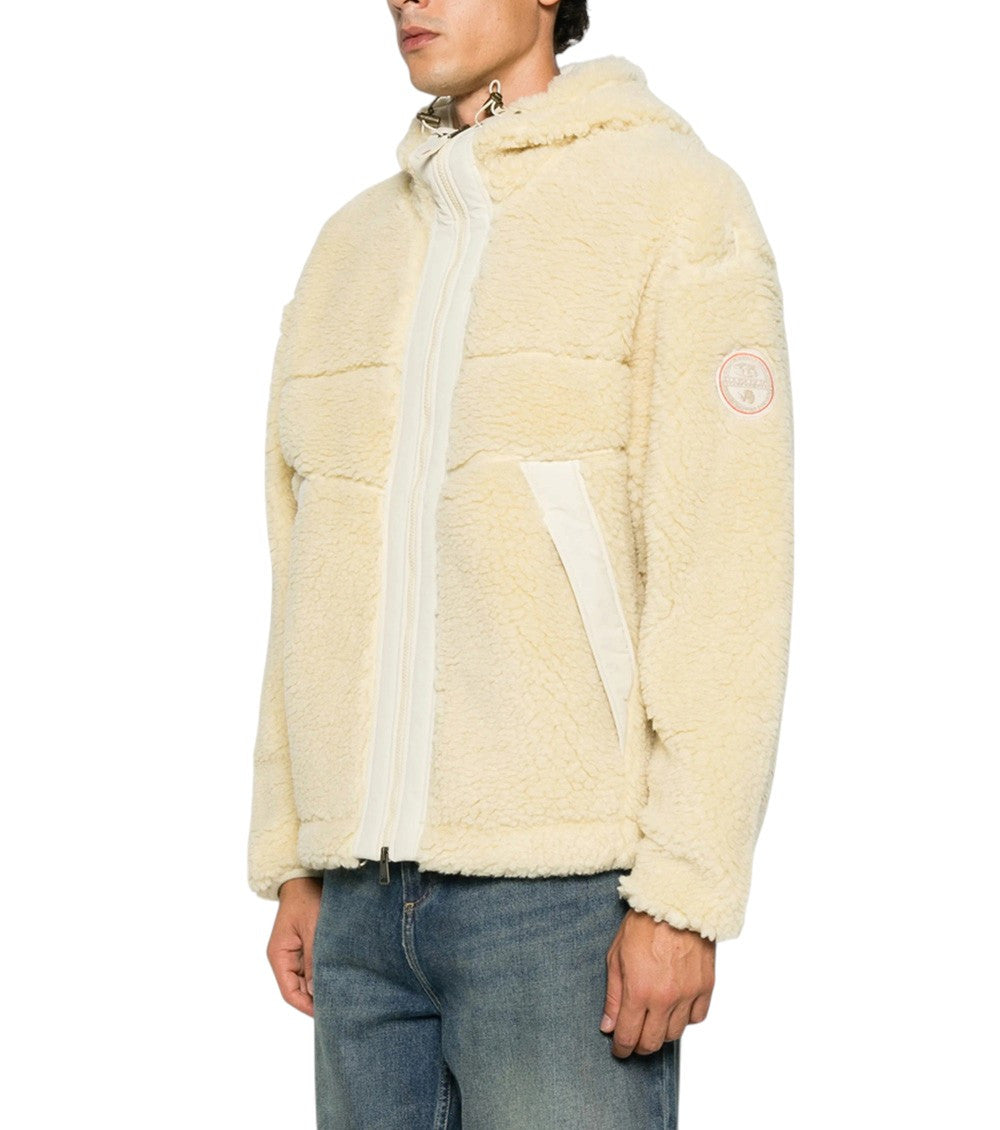 Beige Textured Hood Jacket 2