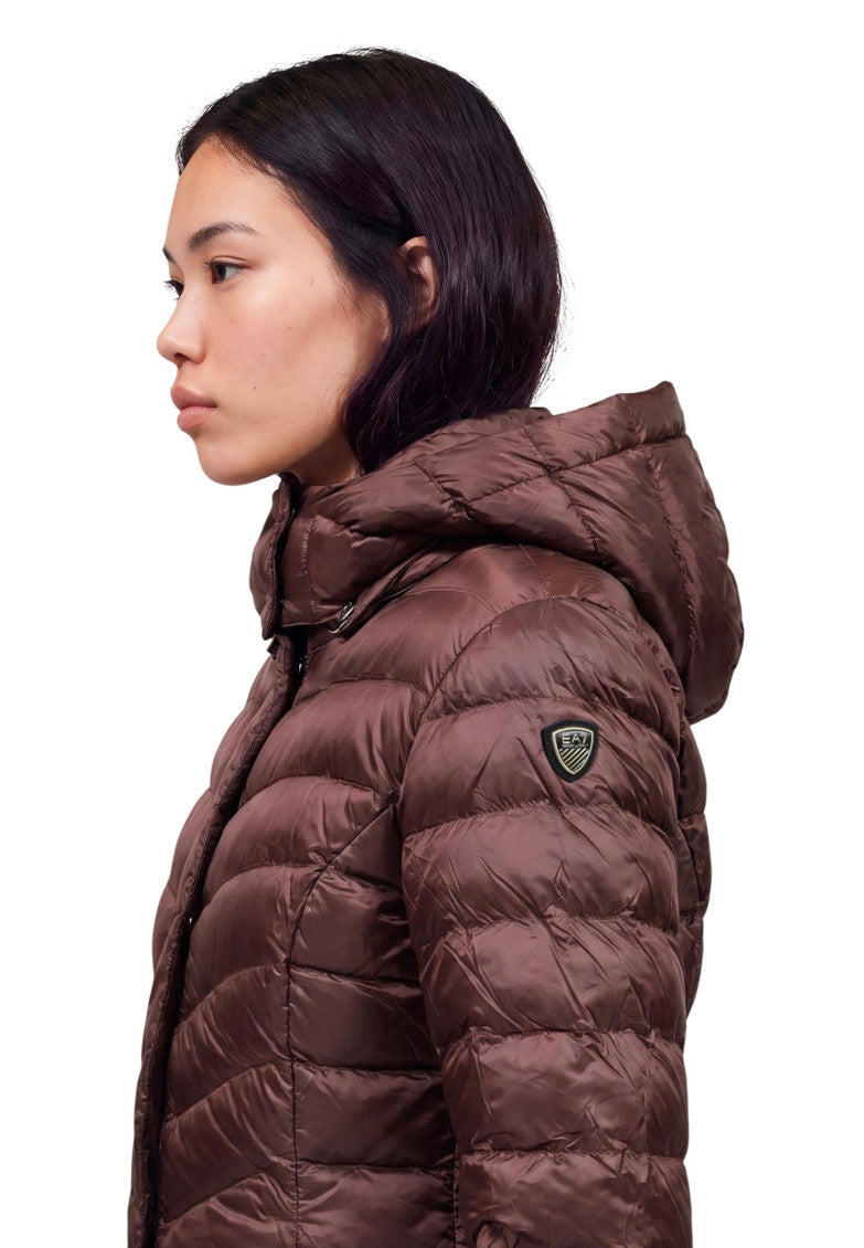 Brown Quilted Hood Jacket 4