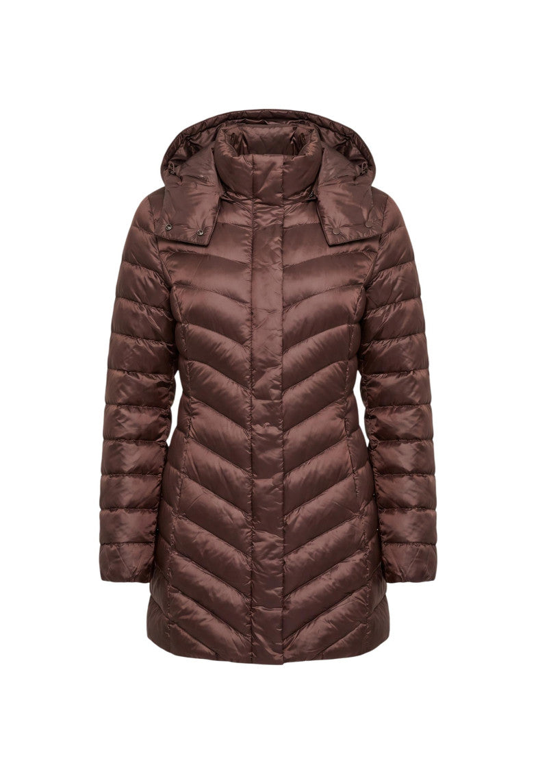 Brown Quilted Hood Jacket 5