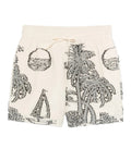 Beige Printed Swim Shorts 1