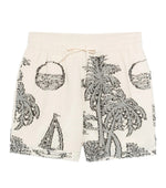 Beige Printed Swim Shorts 1