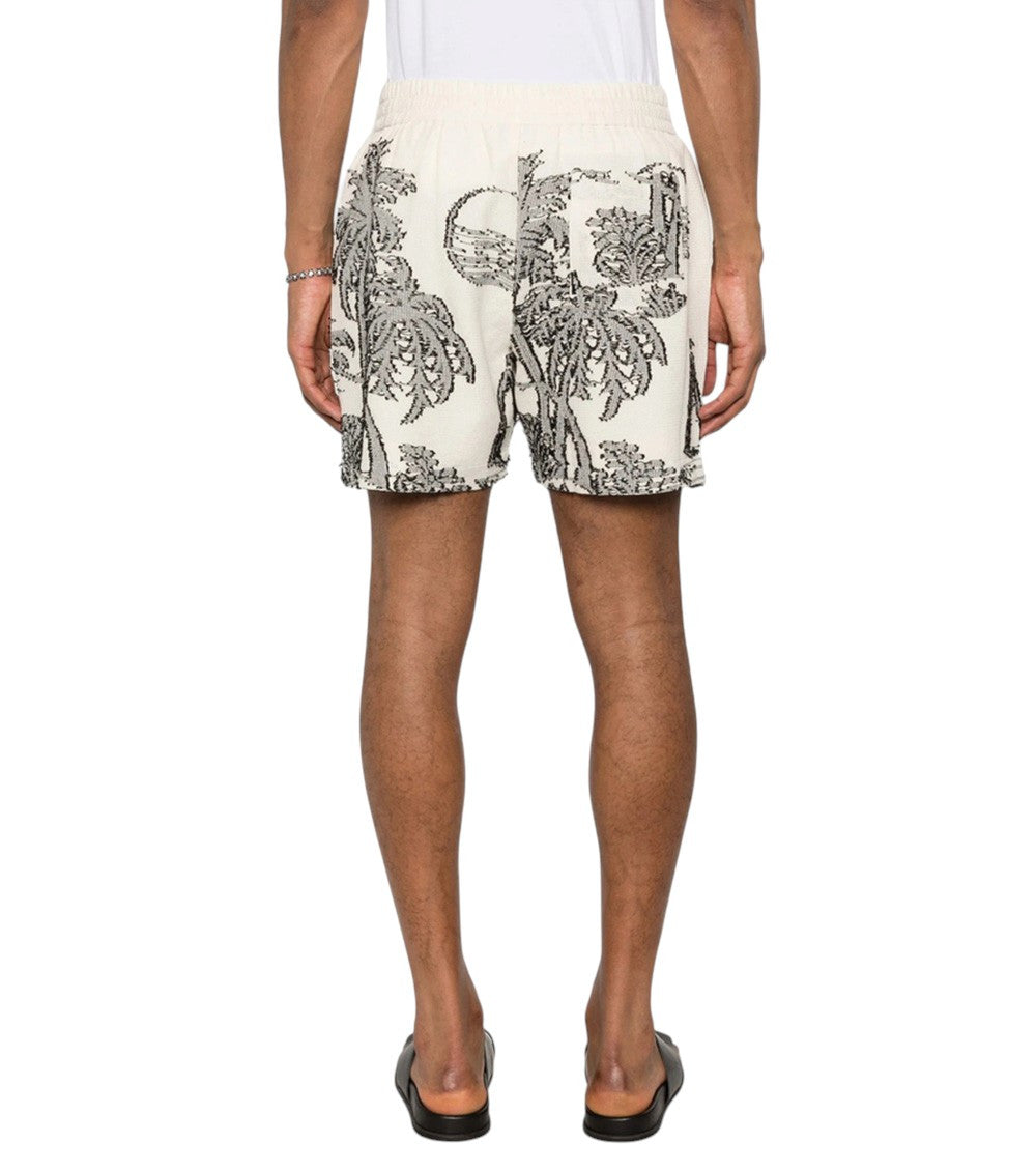Beige Printed Swim Shorts 3