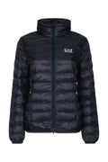 Black Quilted Mock Collar Jacket 1