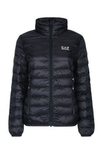 Black Quilted Mock Collar Jacket 1