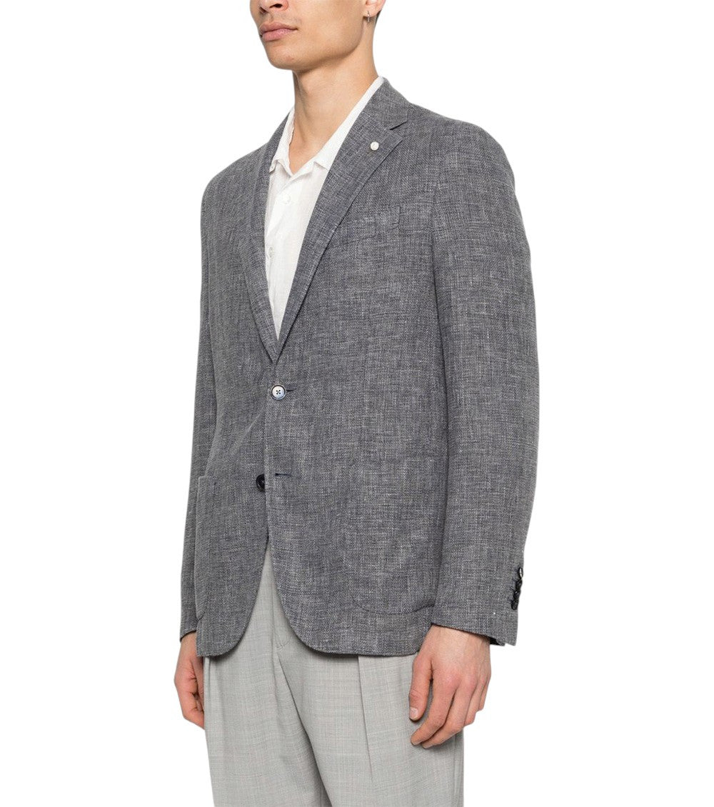 Grey Notched Lapel Blazer 2