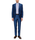 Navy Blue Notched Lapel Suit 1