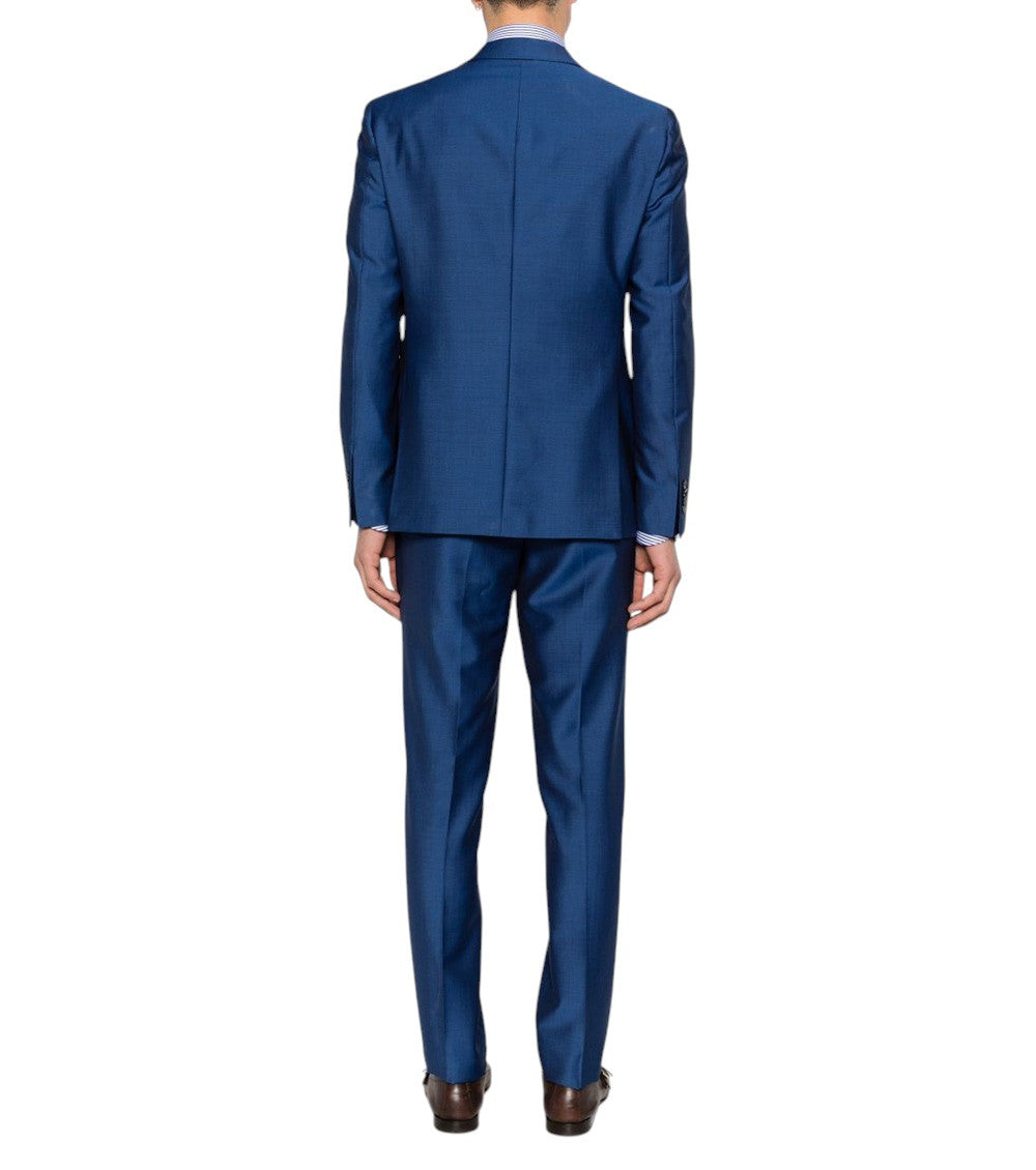 Navy Blue Notched Lapel Suit 2