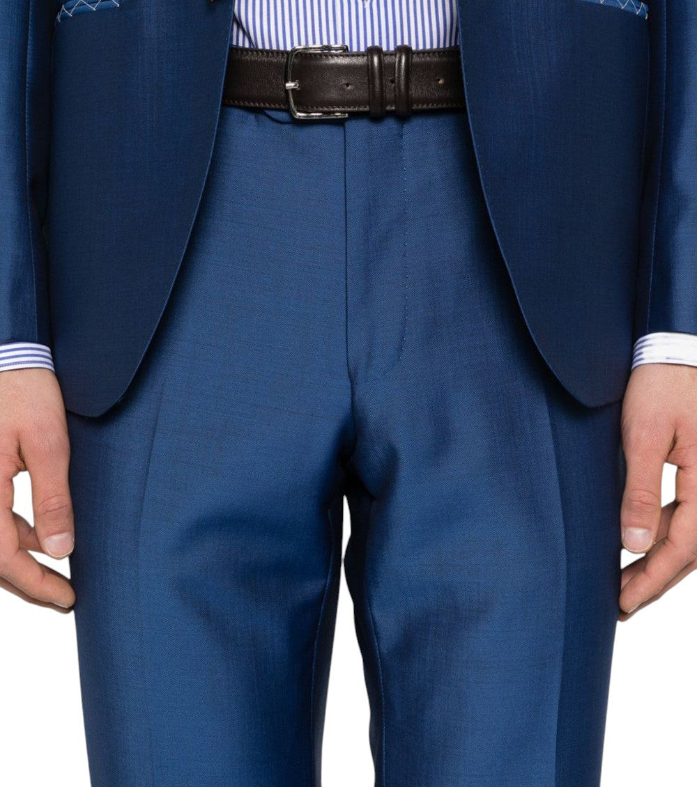 Navy Blue Notched Lapel Suit 4