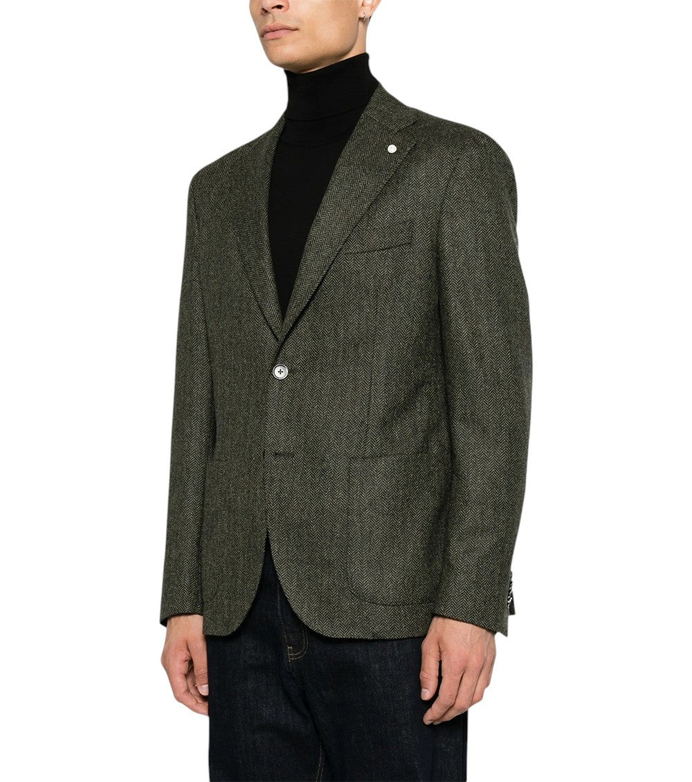 Green Notched Lapel Blazer 2