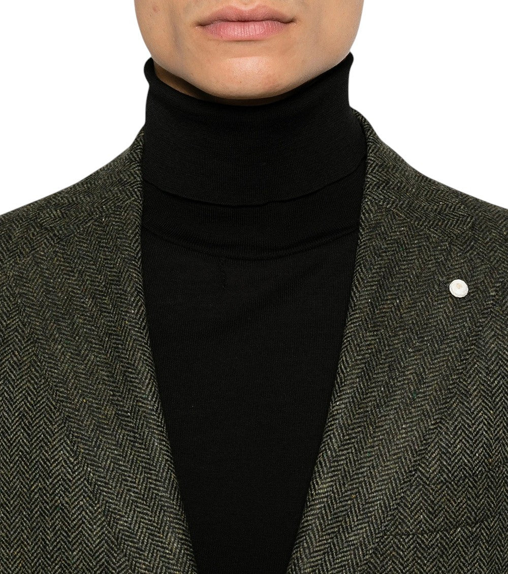 Green Notched Lapel Blazer 4