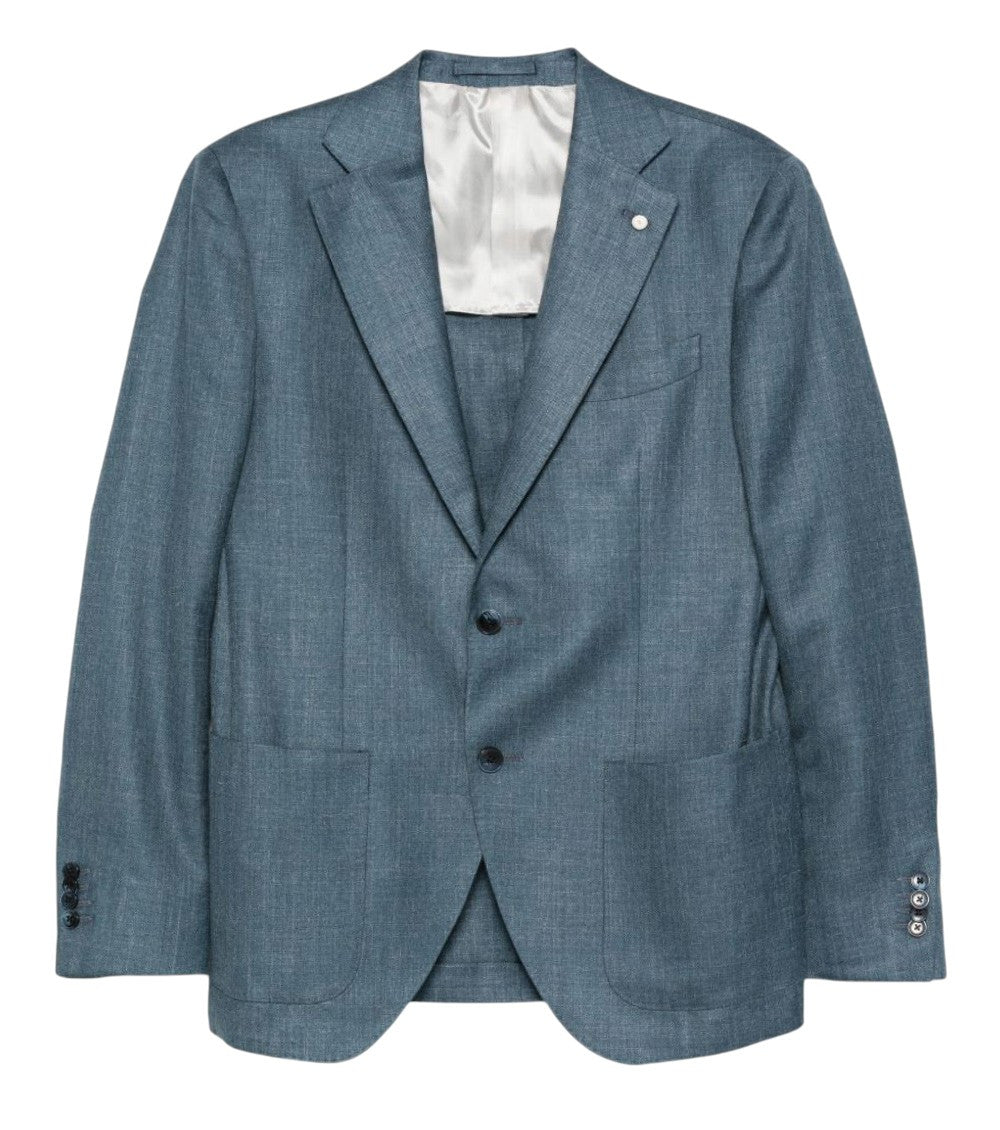 Blue Notched Lapel Blazer 1