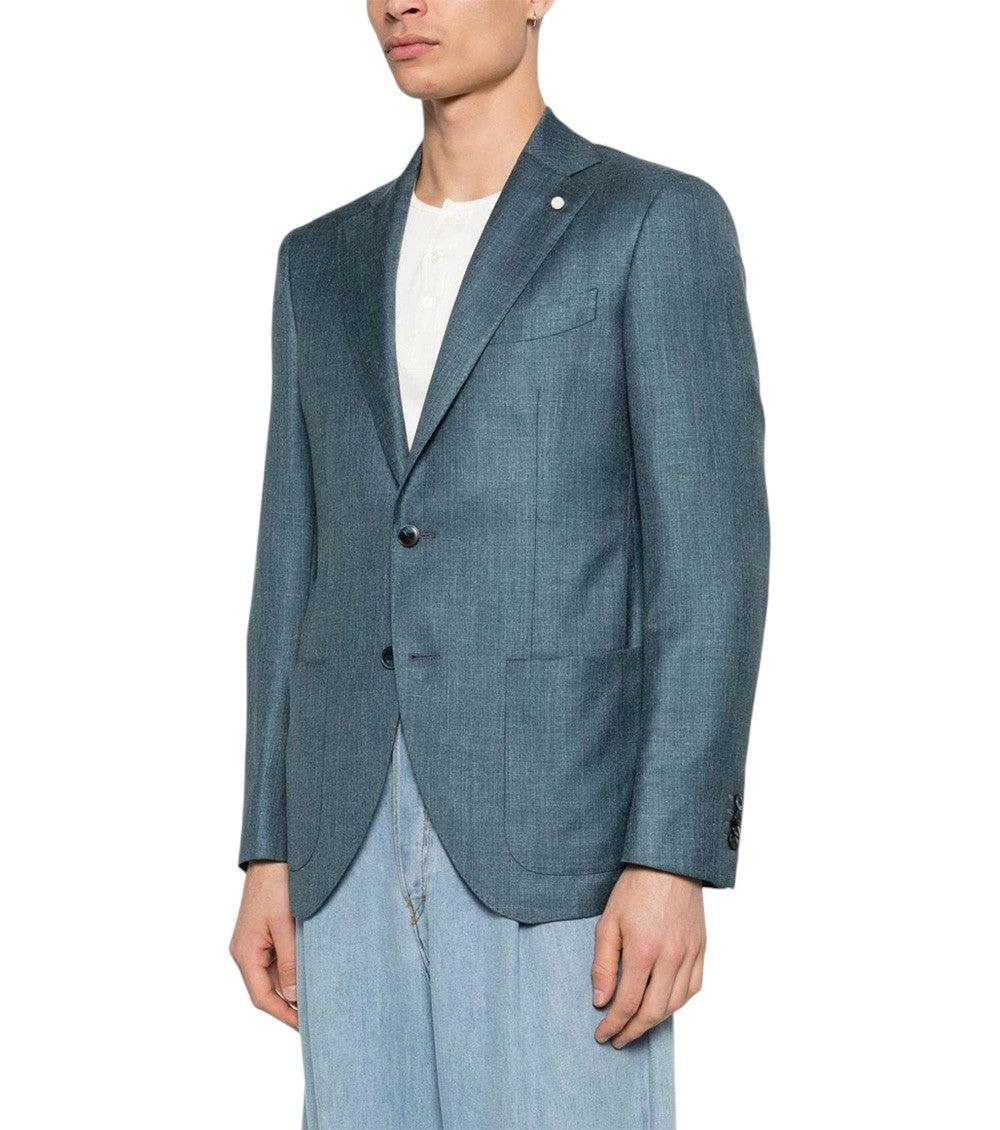Blue Notched Lapel Blazer 2