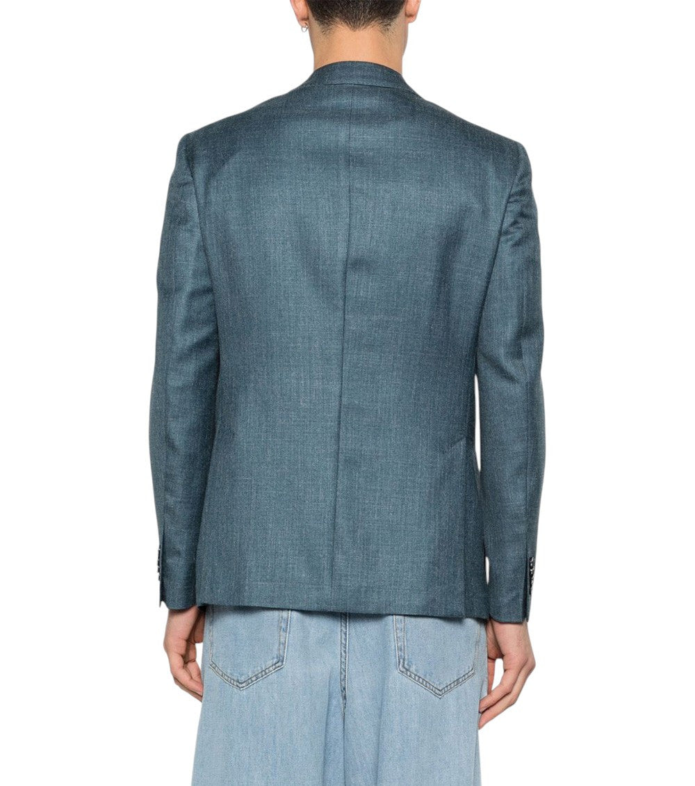 Blue Notched Lapel Blazer 3