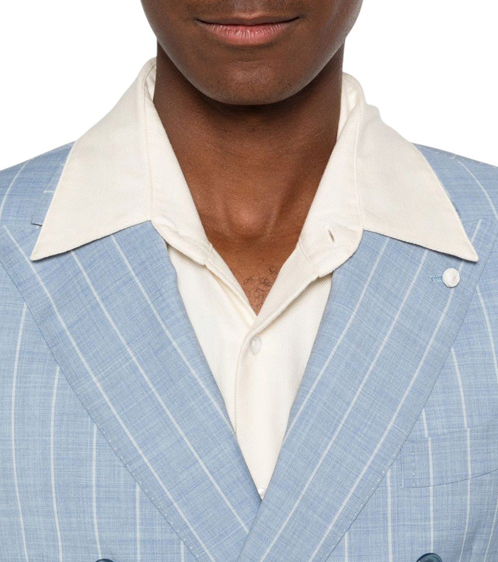 Light Blue Double Breasted Suit 4