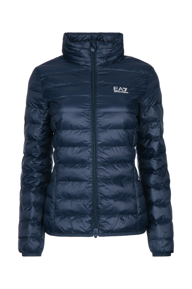 Navy Quilted Mock Collar Jacket 1