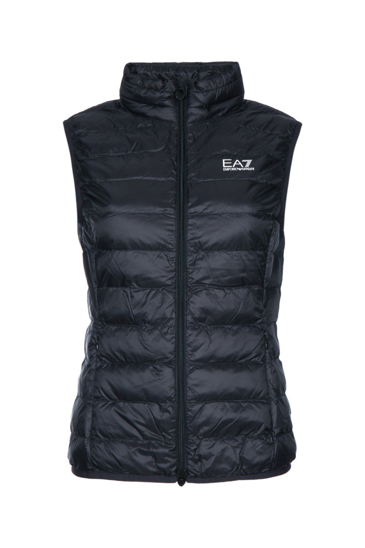 Black Quilted Mock Collar T-Shirt 1
