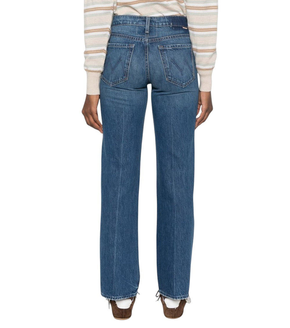 Blue Straight Mid Rise Jeans 3