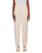 White Tapered High Rise Jeans 1