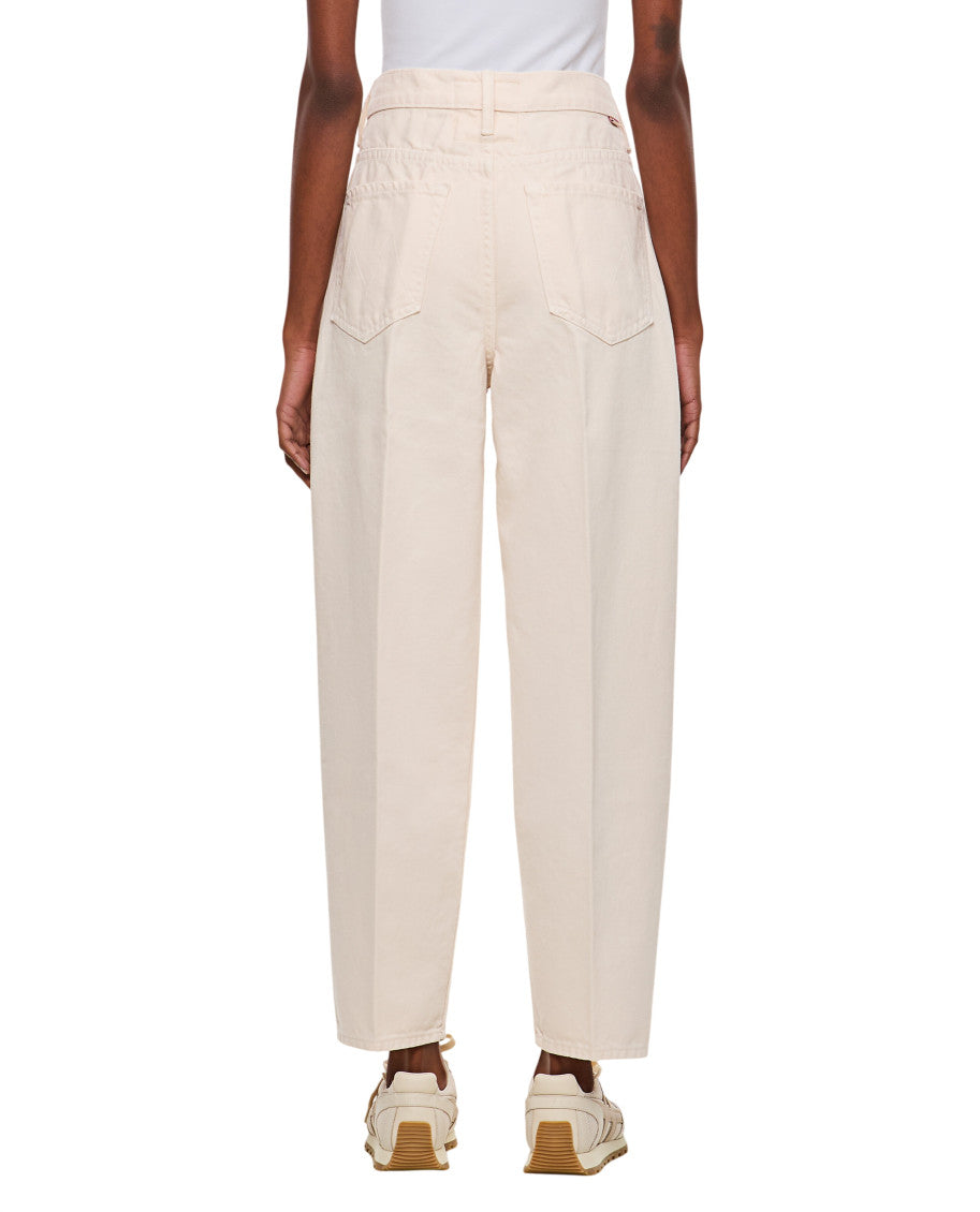 White Tapered High Rise Jeans 2