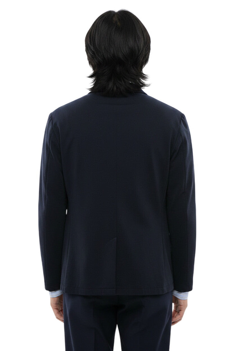 Navy Blue Peaked Lapel Blazer 2
