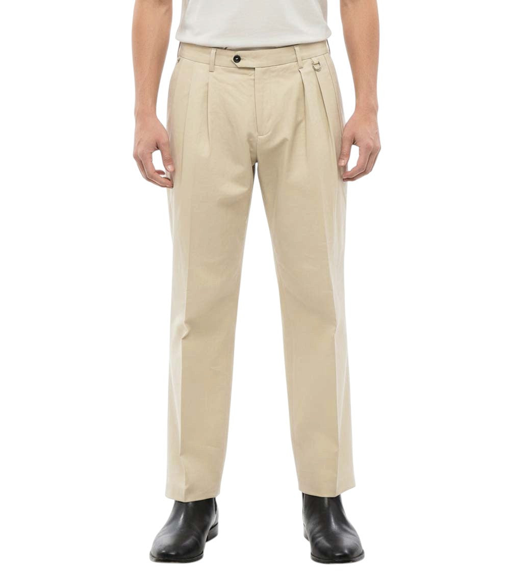 Beige Pleated Trousers 1