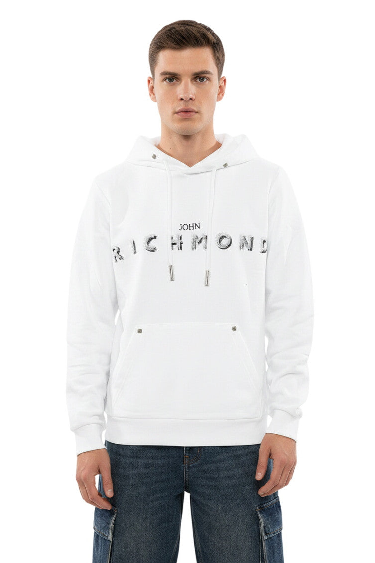 White Graphic Logo Hoodie 1