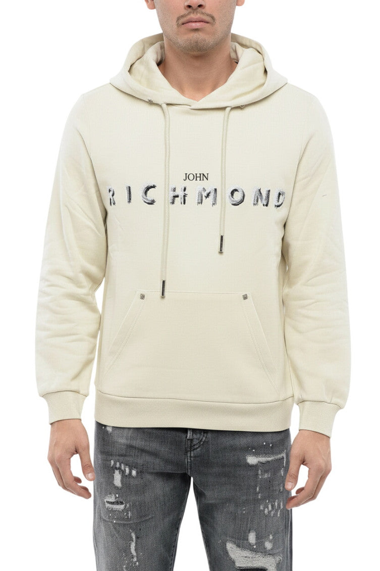 Beige Graphic Logo Hoodie 1
