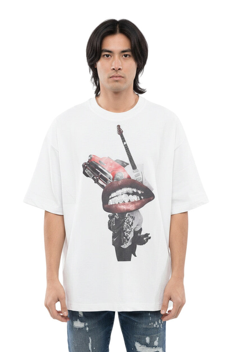 White Graphic Print T-Shirt 1