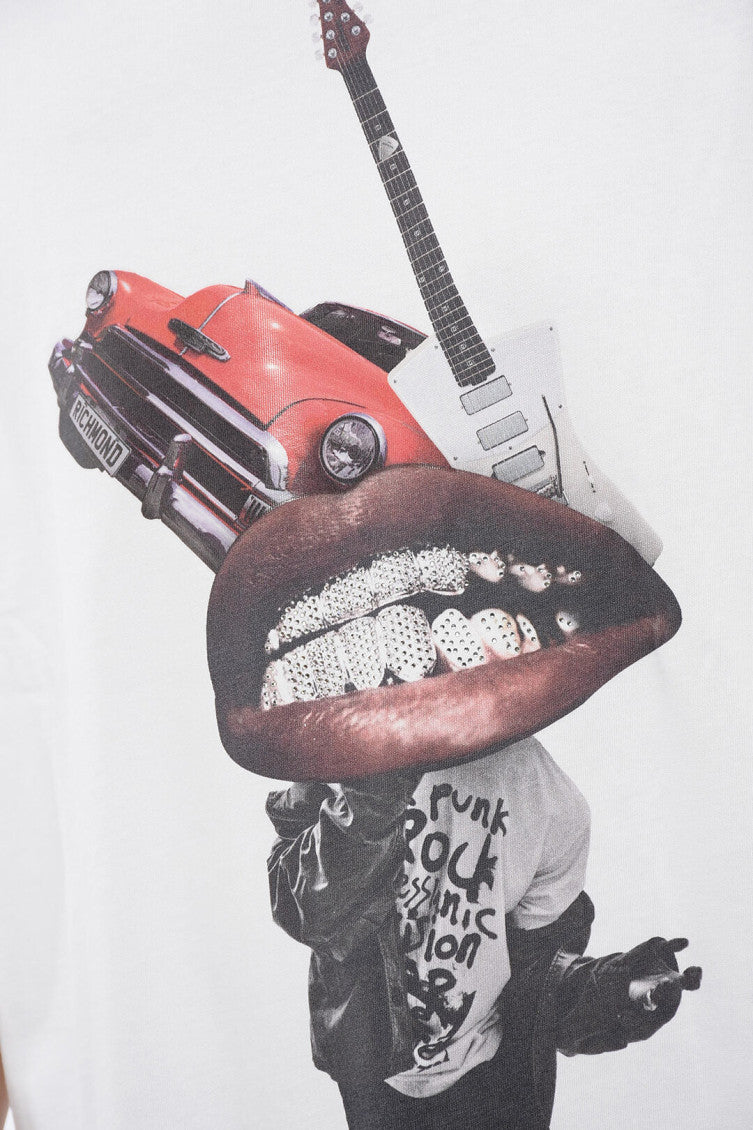 White Graphic Print T-Shirt 3