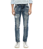 Blue Slim Distressed Jeans 1