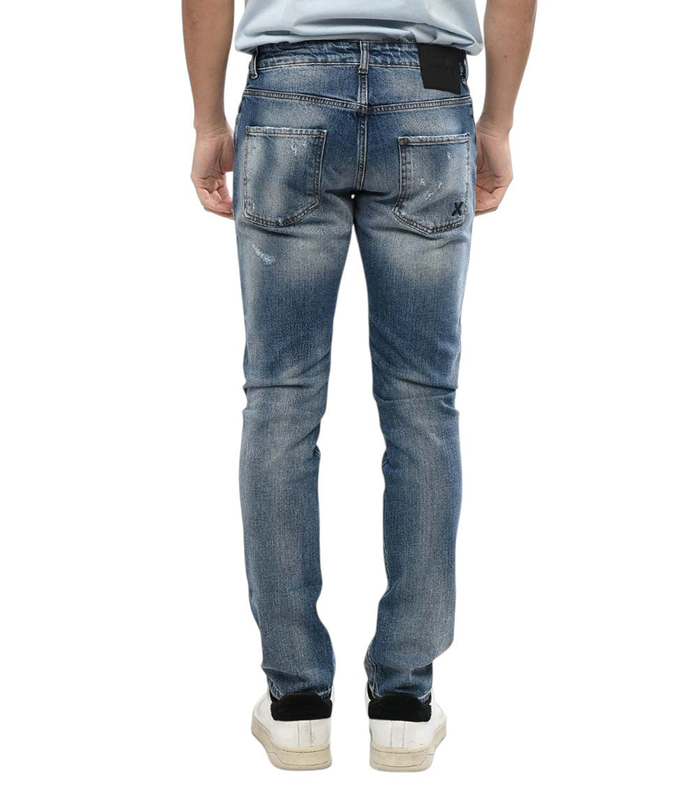 Blue Slim Distressed Jeans 2