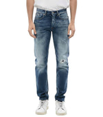 Blue Regular Distressed Jeans 1