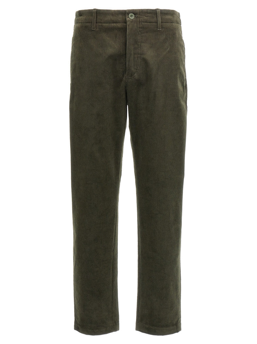 Green Classic Straight Pants 1