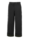 Black Logo Embroidery Pants 1