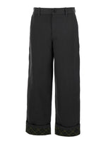 Black Logo Embroidery Pants 1