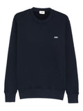 Blue Crewneck Logo Embroidery Sweatshirt 1
