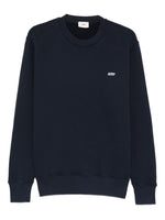 Blue Crewneck Logo Embroidery Sweatshirt 1