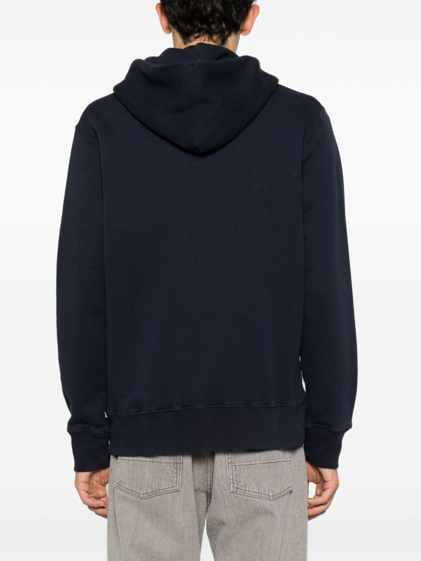Blue Logo Embroidery Hoodie 3