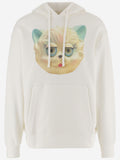 White Graphic Print Hoodie 1