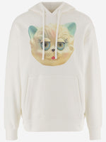 White Graphic Print Hoodie 1