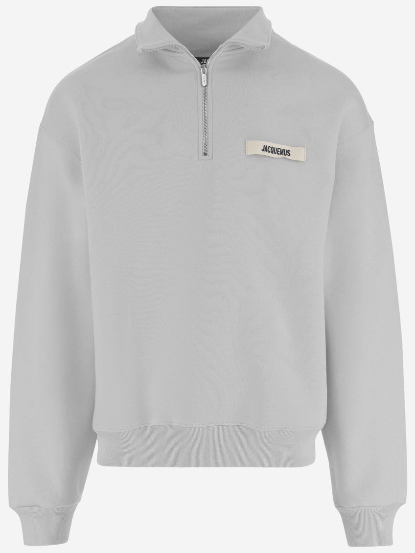 Grey Half-Zip Logo Sweatshirt 1