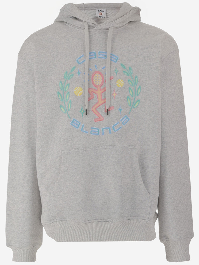 Grey Logo Print Hoodie 1