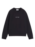 Black Crewneck Embroidered Raglan Sweatshirt 1