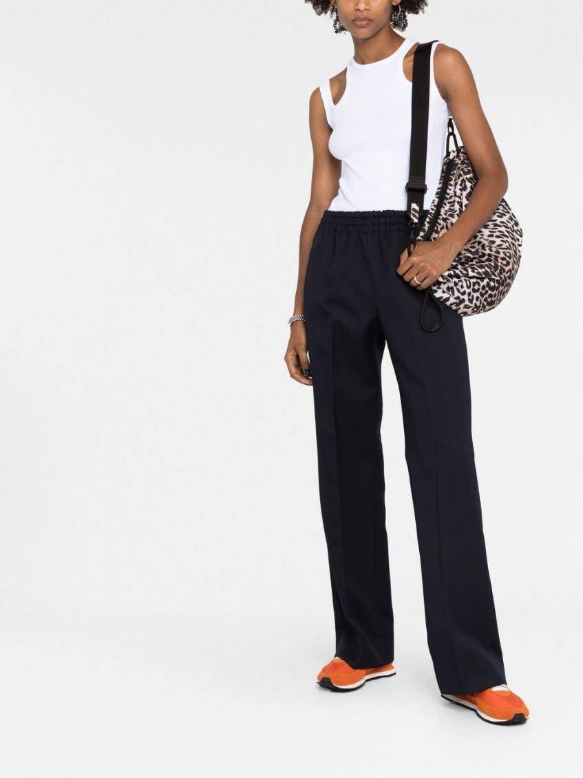 Navy Blue High Waist Trousers 3