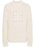 Natural Logo Cable Knit Sweater 1