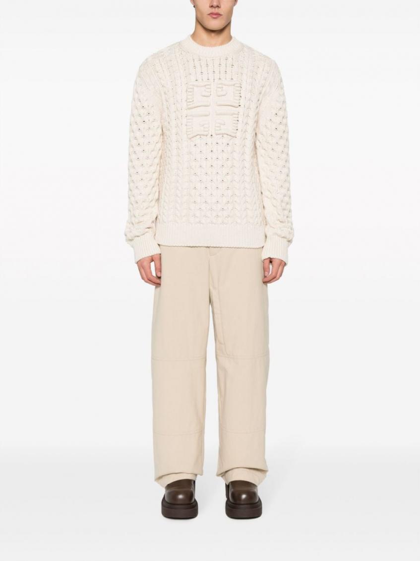 Natural Logo Cable Knit Sweater 4
